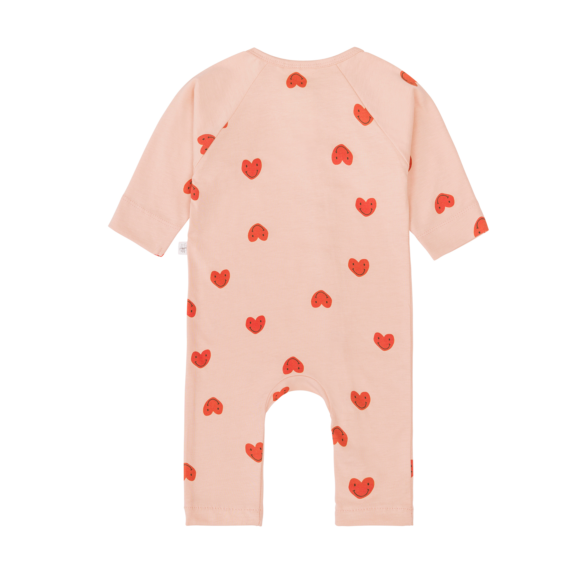 Baby Schlafoverall - Bio Baumwolle, Herzen, Rosa