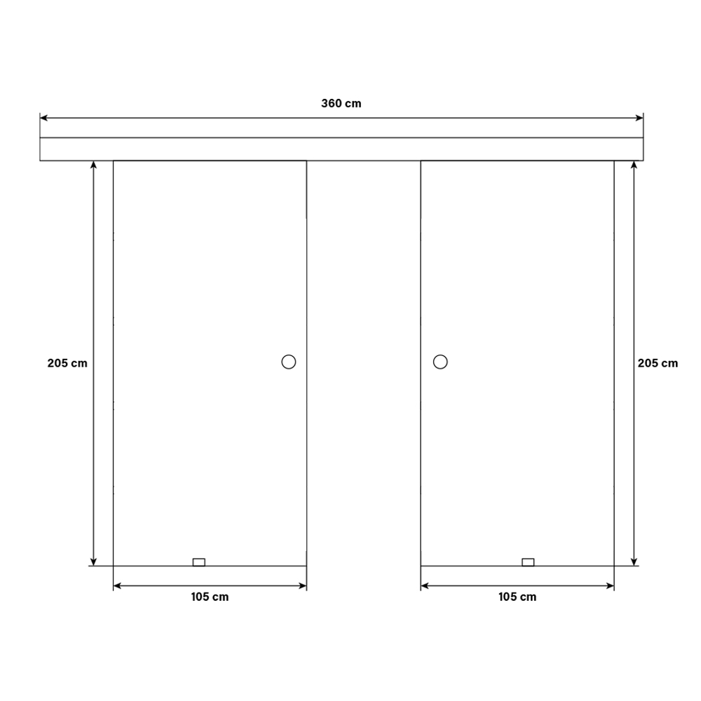 Home Deluxe Doppelglasschiebetür SAPHIR – 205 x 105 cm Milchglas