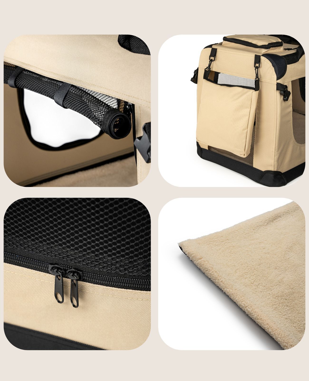 Lionto Transportboxen & Gitterboxen Lionto Hundetransportbox - faltbar - beige L