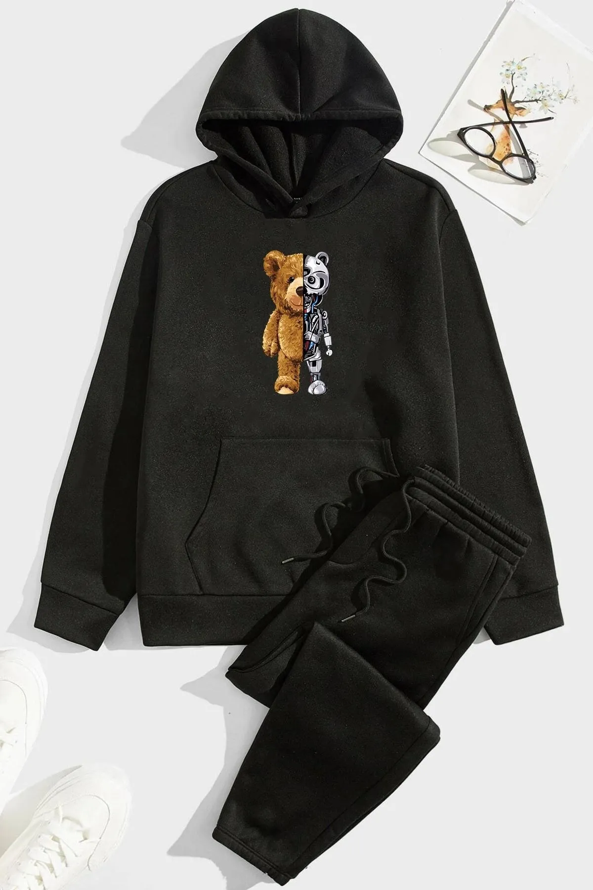 uyguntarz  Unisex Jungen-Trainingsanzug-Set mit Bärenmotiv