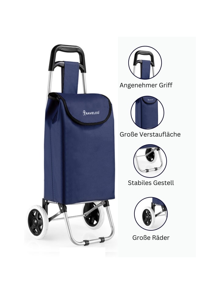 Cheffinger 27L Einkauf Trolley Einkaufswagen in Rot günstig kaufen onesize