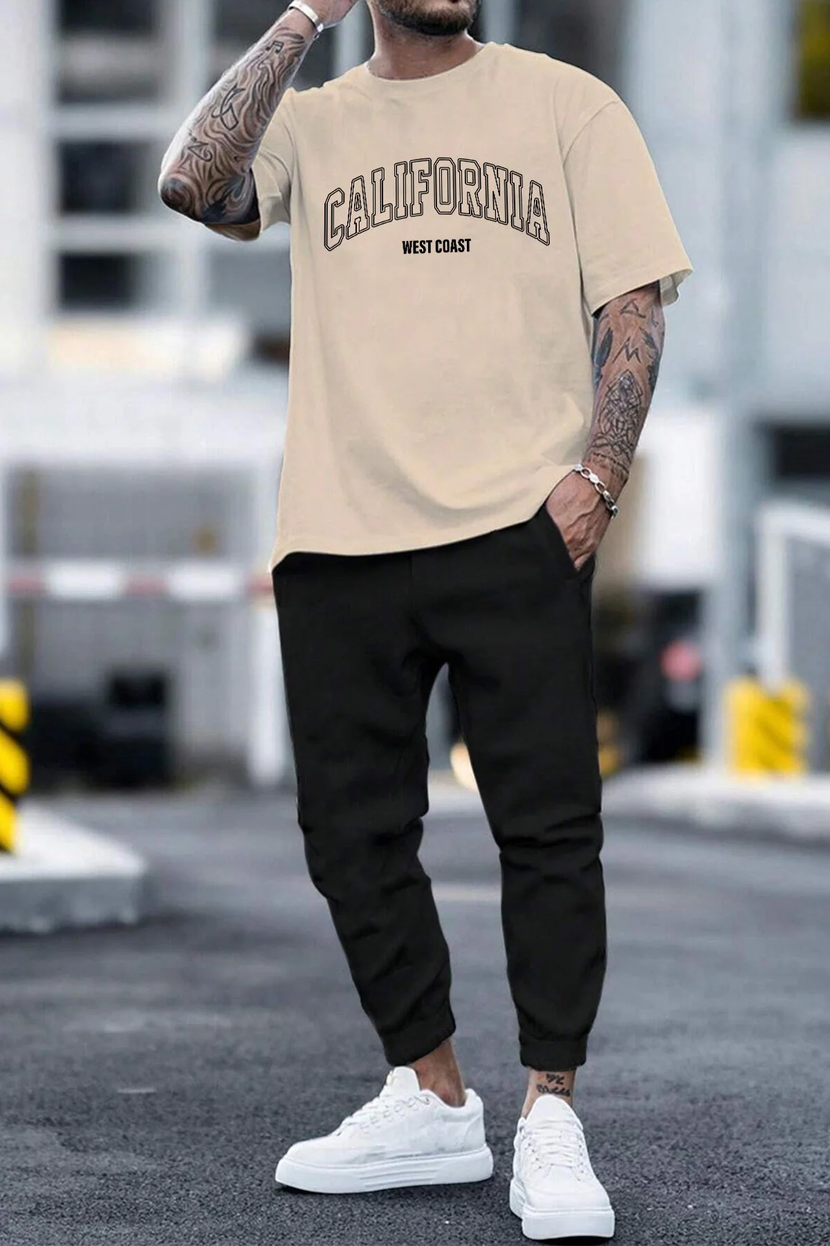 uyguntarz  Trainingsanzug - Beige - Regular Fit