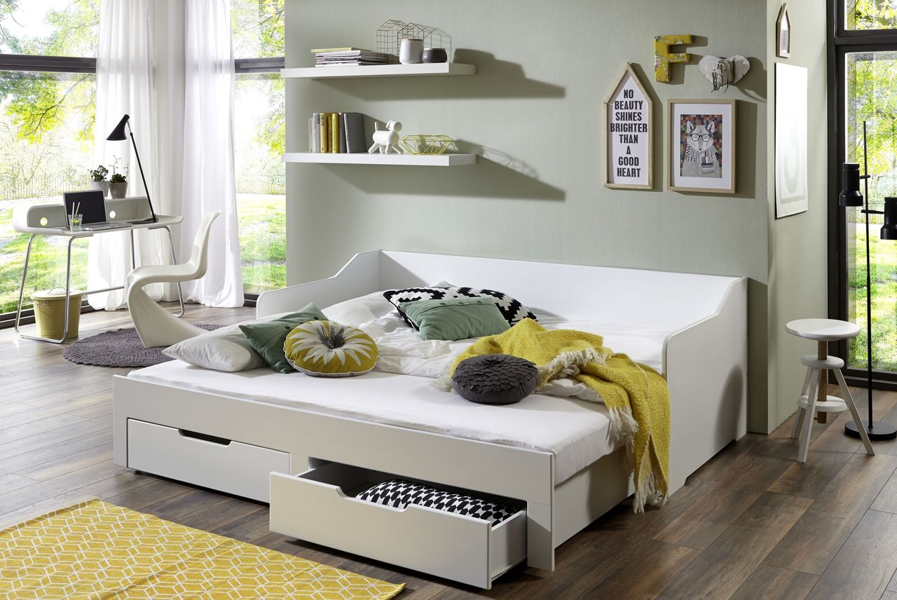 Relita Funktionsbett Anna 90x 200 auf 180 x 200 cm Liegefläche ausziehbar u. 2 Schubladen