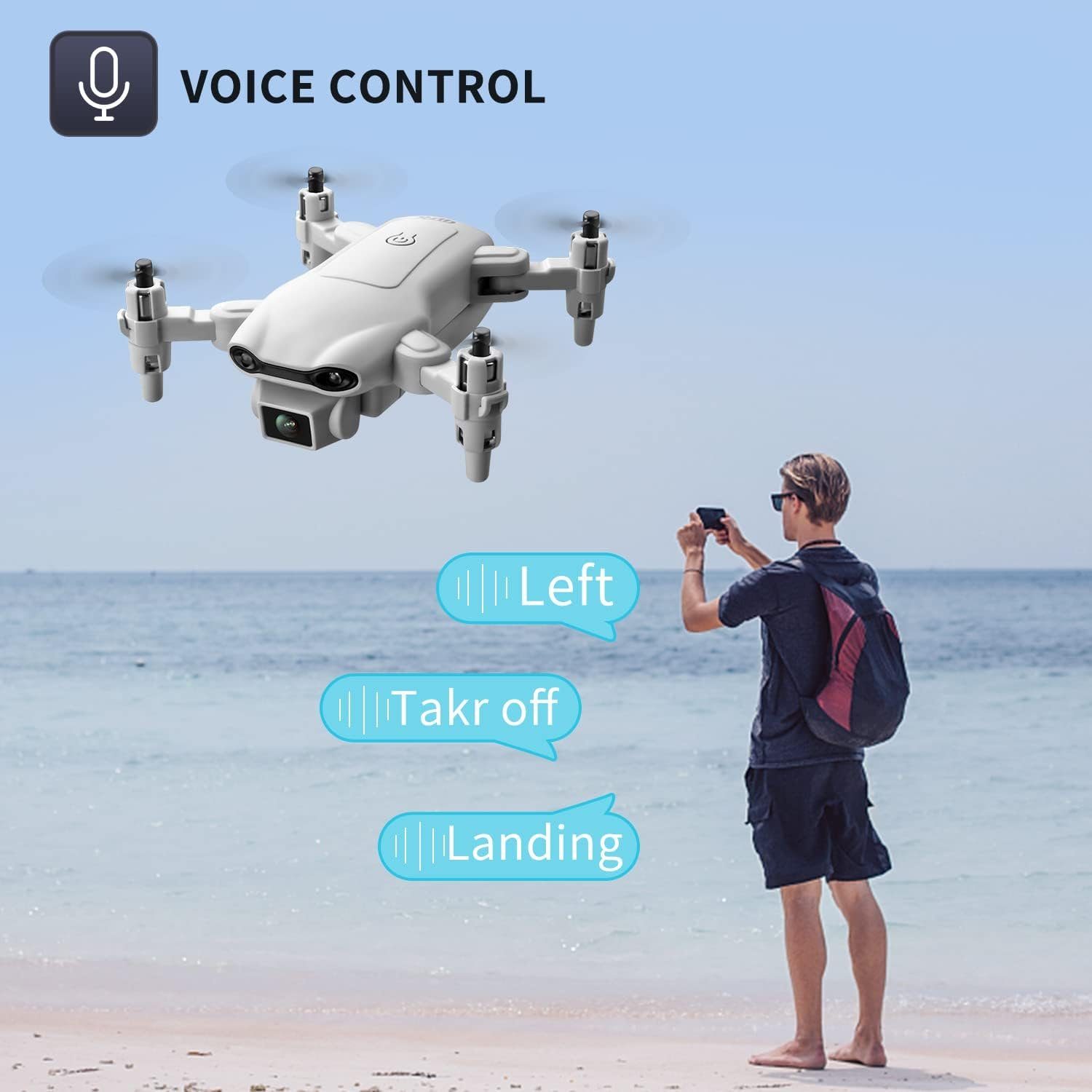 4DRC V9 Drohne mit Kamera für Kinder,RC Quadcopter Drohne (720P, mit Lange Flugzeit One Key Start Tap Fly Spielzeug Geschenke fürJungen)