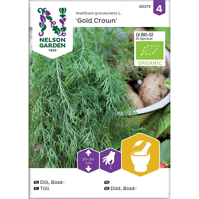 Nelson garden Frø Dill Blad-, Gold Crown, organic