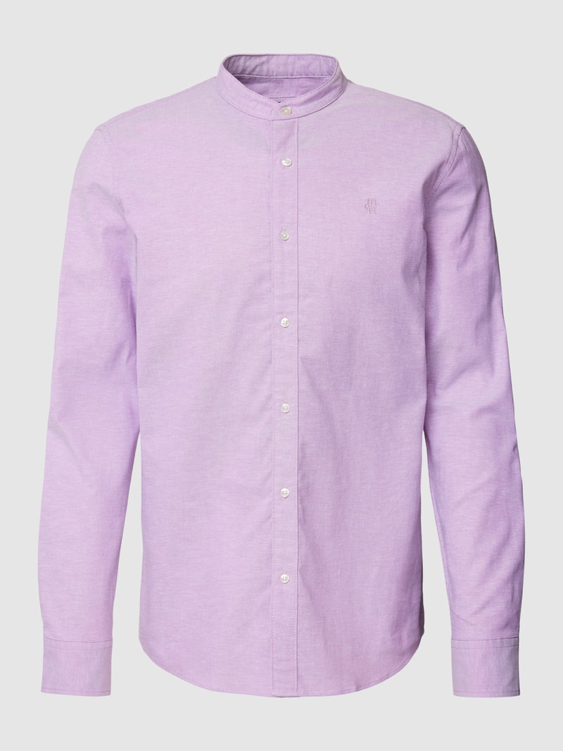 Freizeithemd mit Label-Stitching in fuchsia