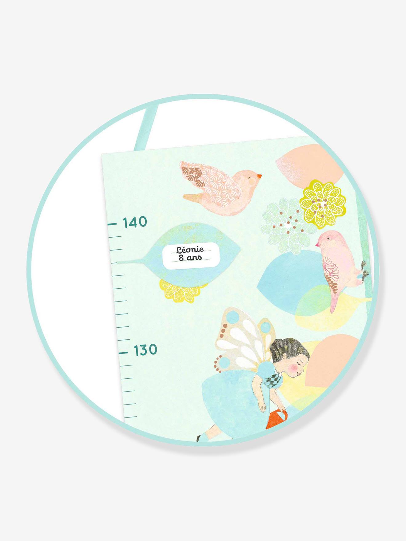 Djeco Kinder Papier-Messleiste mit Stickern Vögel & Blumen DJECO - blau bedruckt