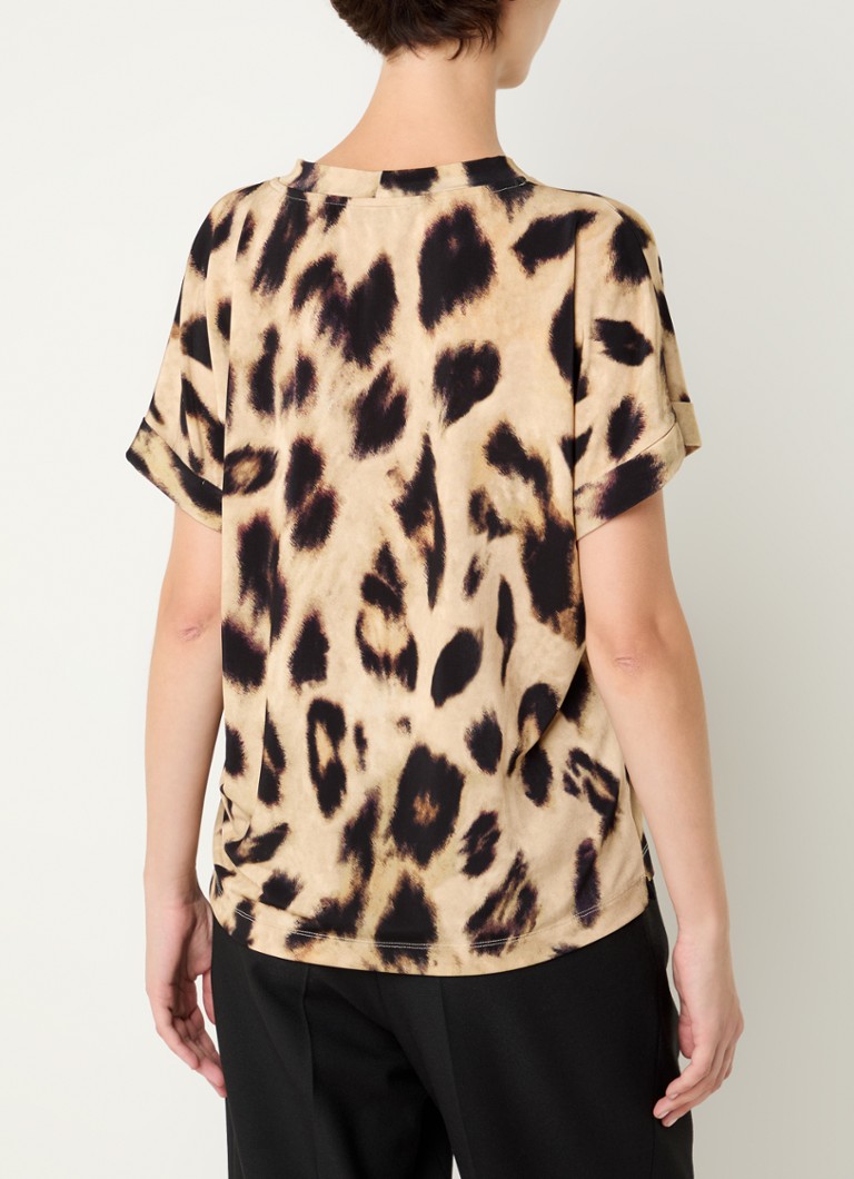 Claudia Sträter Top with leopard print and cut-out detail
