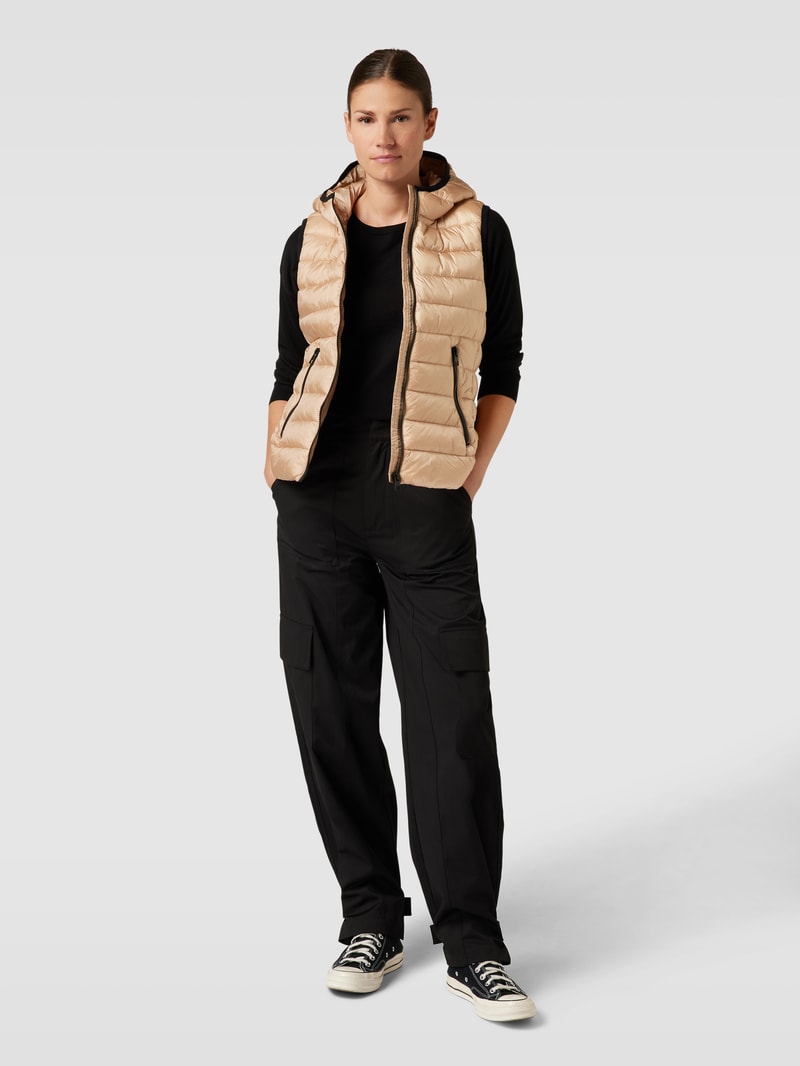 Steppweste mit Kapuze Modell 'Wenise' in beige