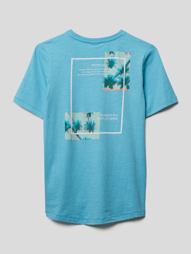 T-Shirt mit Motiv-Print in helltürkis