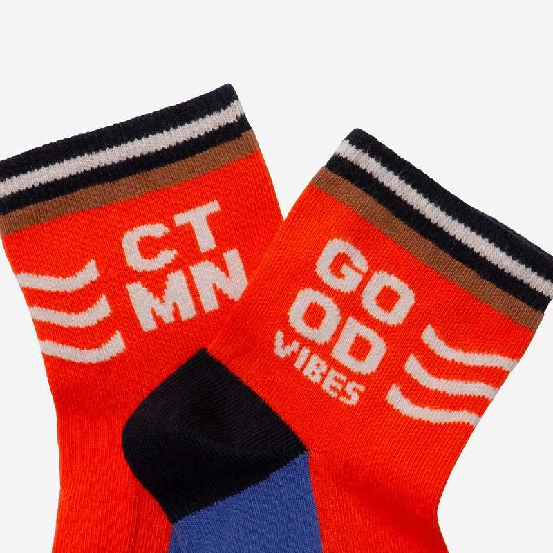 Chaussettes garçon color block orange Catimini