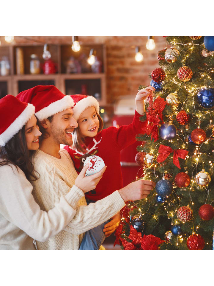 relaxdays 103-tlg. Weihnachtskugeln Set in Rot/ Weiß günstig kaufen onesize