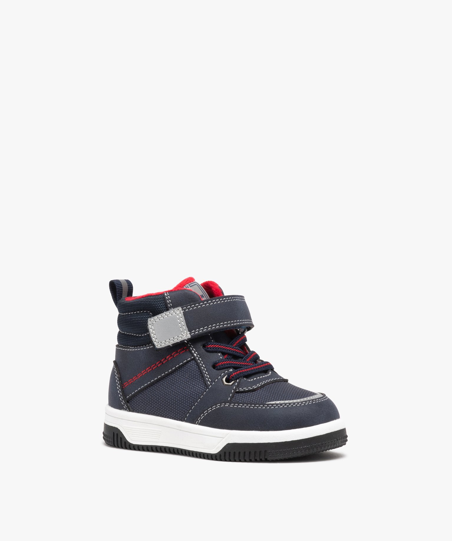 Baskets bébé Garçon montantes dessus en mesh uni et à sc... marine | GEMO