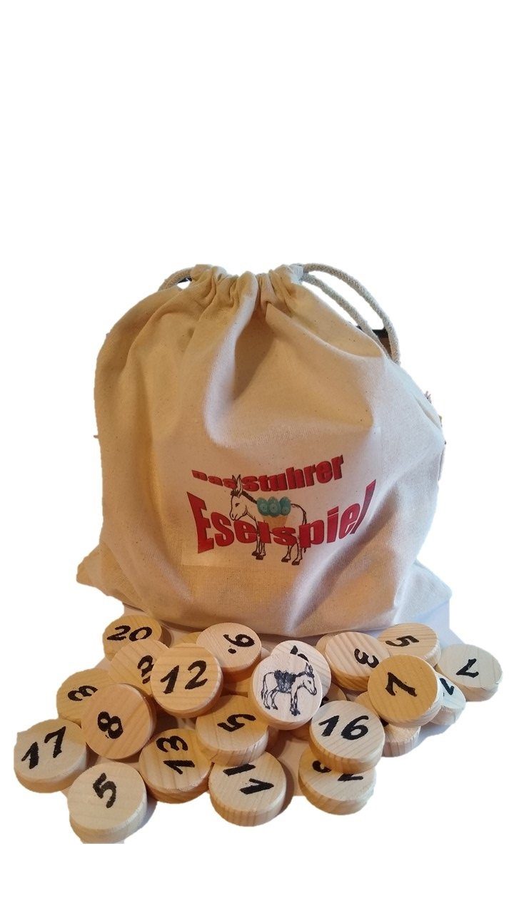 Prescher Spiel, Gesellschaftsspiel, Holzspiel, Legespiel, Kinderspiel, Lernspiel Das Stuhrer Eselspiel XS ~ Oster Edition mit 61 Spielsteiene 3 Stapel