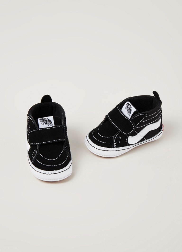 VANS Sk8 Hi zamšādas mazuļu apavi ar ādas detaļām