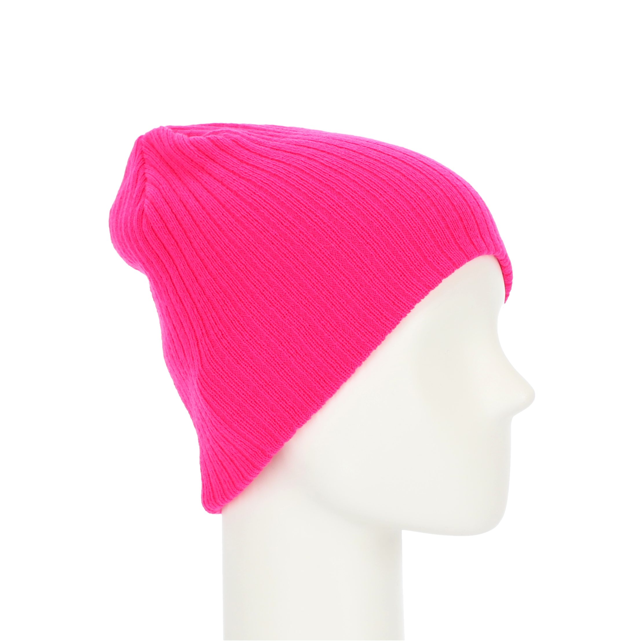 halsüberkopf Accessoires Strickmütze Beanie mit Rippe individuell tragbar!