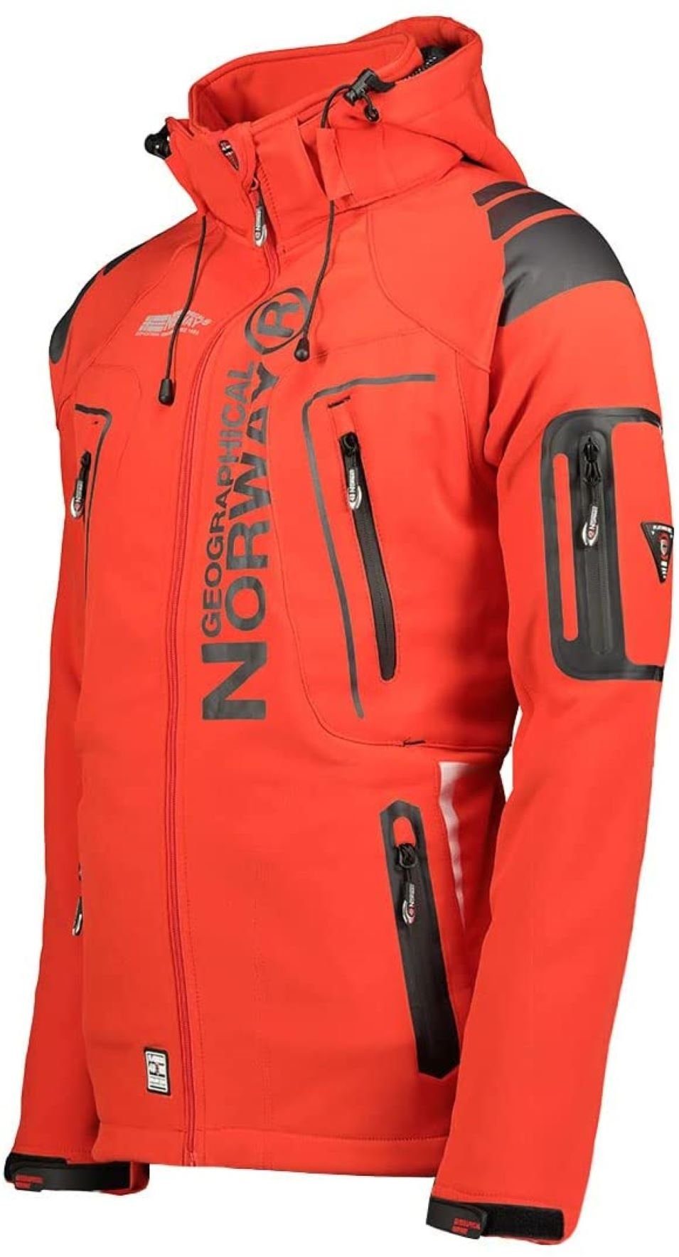 Geographical Norway Softshelljacke Herren Outdoor Jacke Techno Rot (1-St) Mit Kapuze