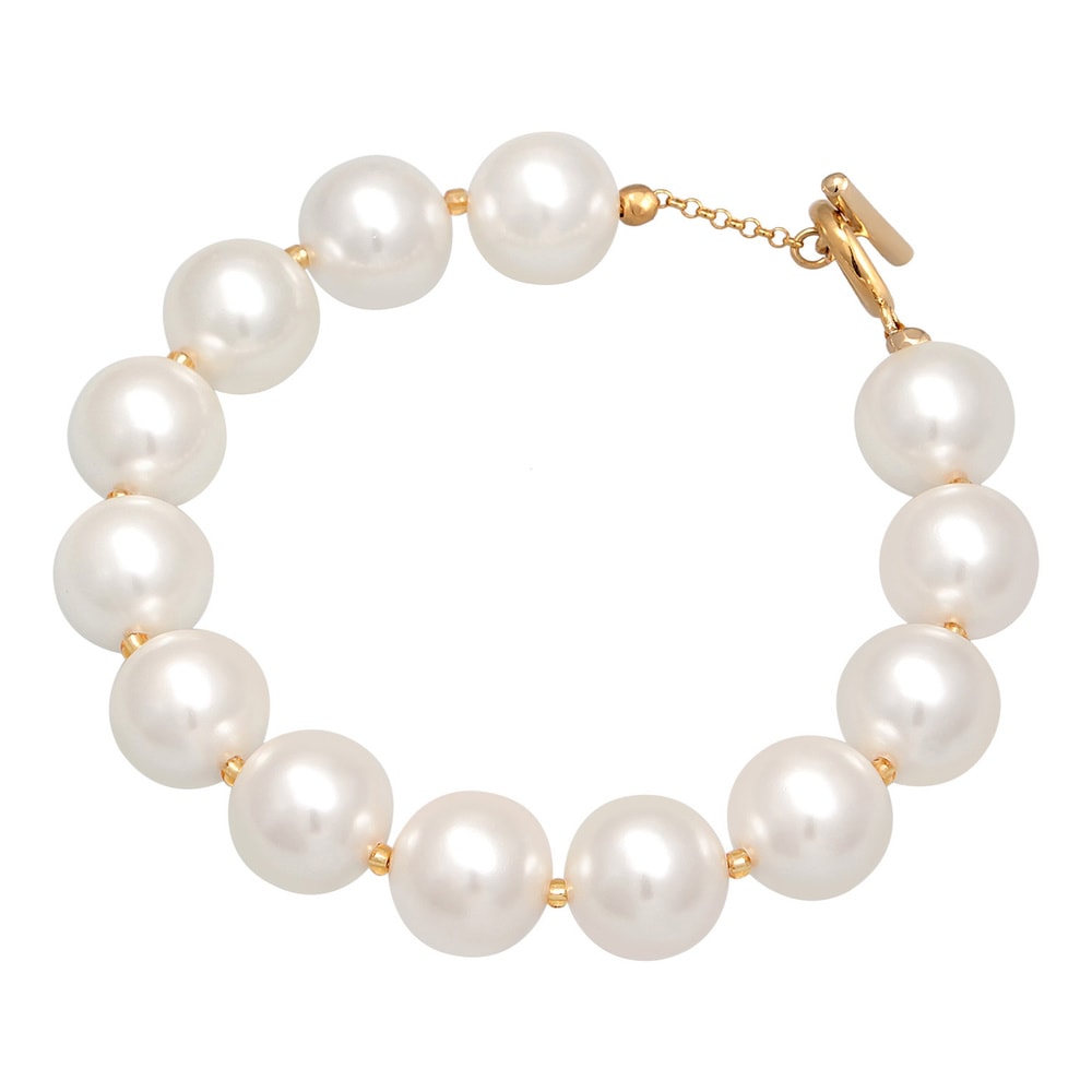 Elli Elli Bracelet Femmes Tendance classique T-Bone avec perles de coquillage en argen Bracelet