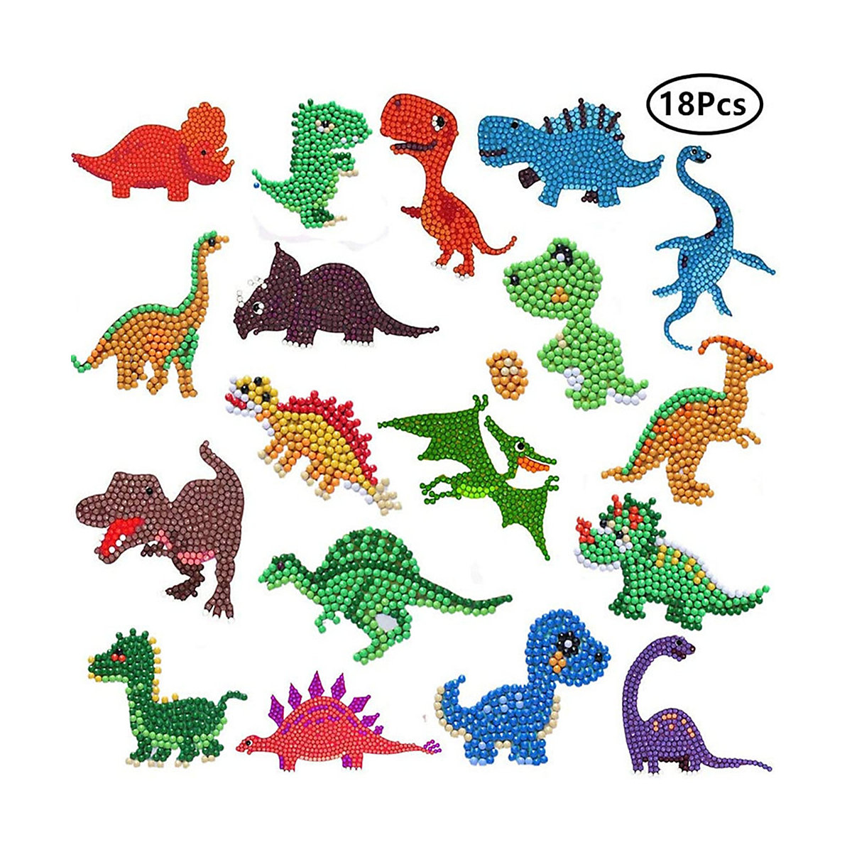 Diamond Painting Kinder Sticker Aufkleber Set für Mädchen, 18-tlg