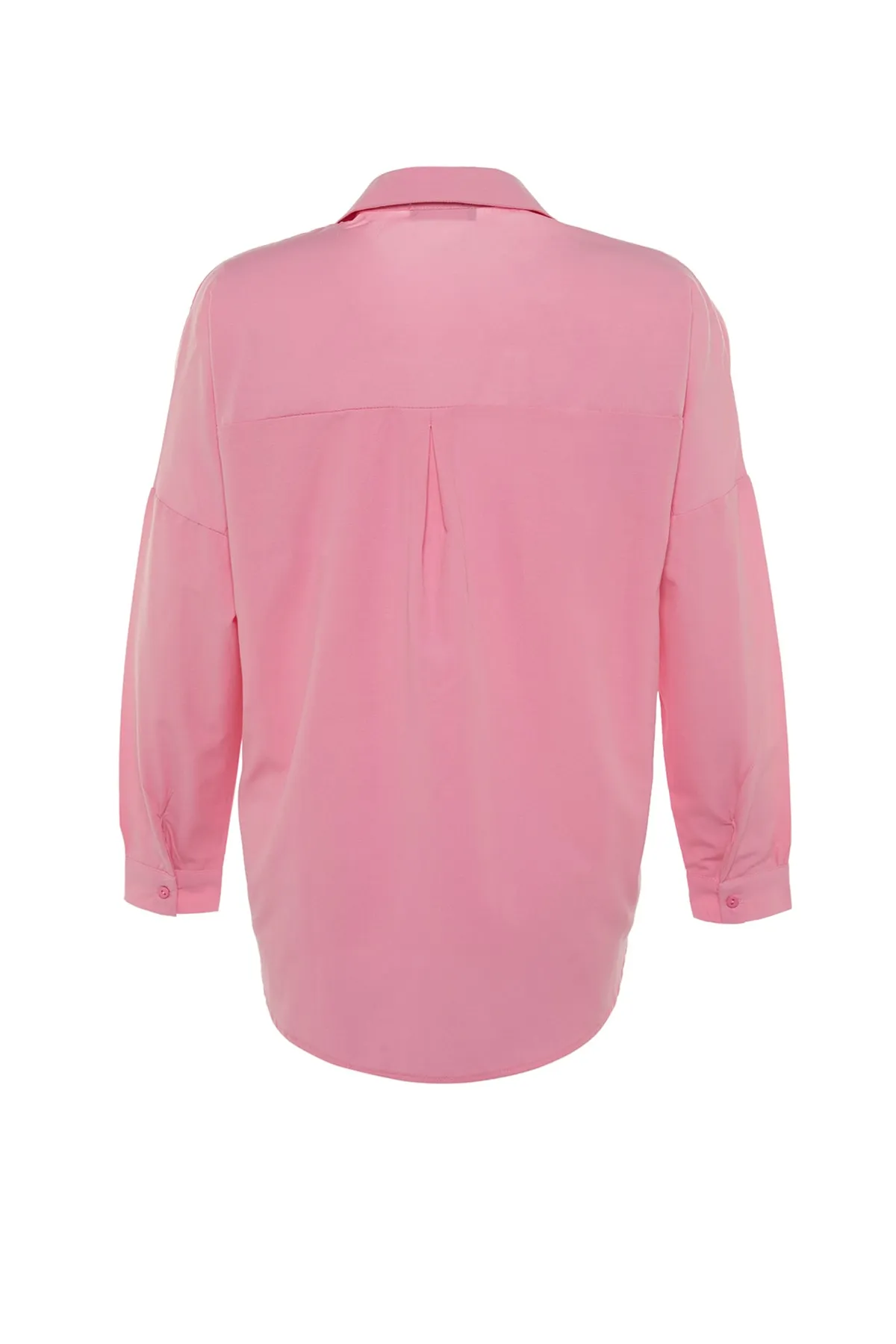 Trendyol Collection  Übergroßes rosa Hemd aus gewebter Baumwolle - Wide Fit TWOSS22GO0669