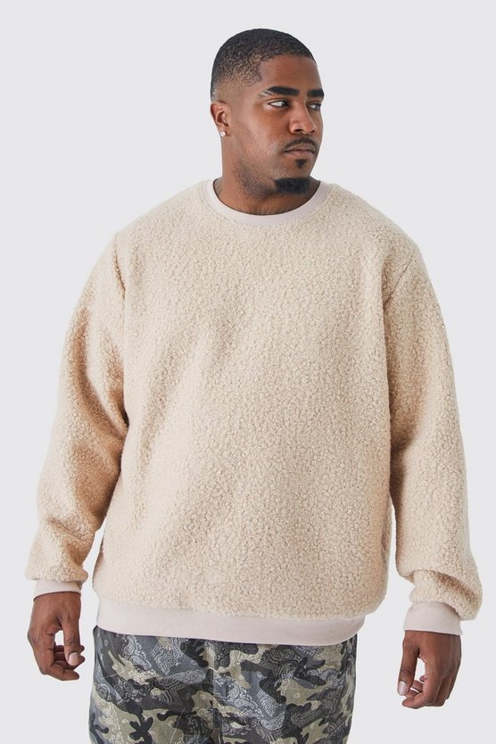 Plus Bouclee Borg-Sweatshirt