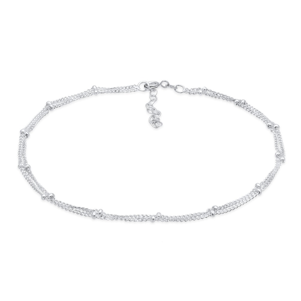 Elli Elli Bracelet de Cheville Femmes Boule Intemporelle Basique en Argent Sterling 92 Bijoux