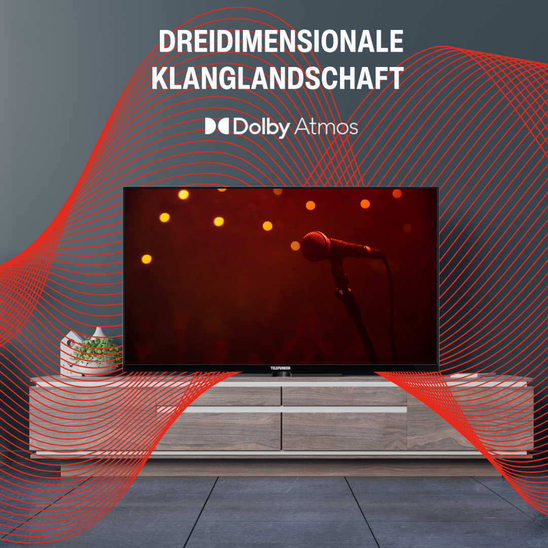 Telefunken TELEFUNKEN D55U750X2CWI Fernseher 55 Zoll Android Smart TV (4K UHD, HDR Dolby Vision, Dolby Atmos)