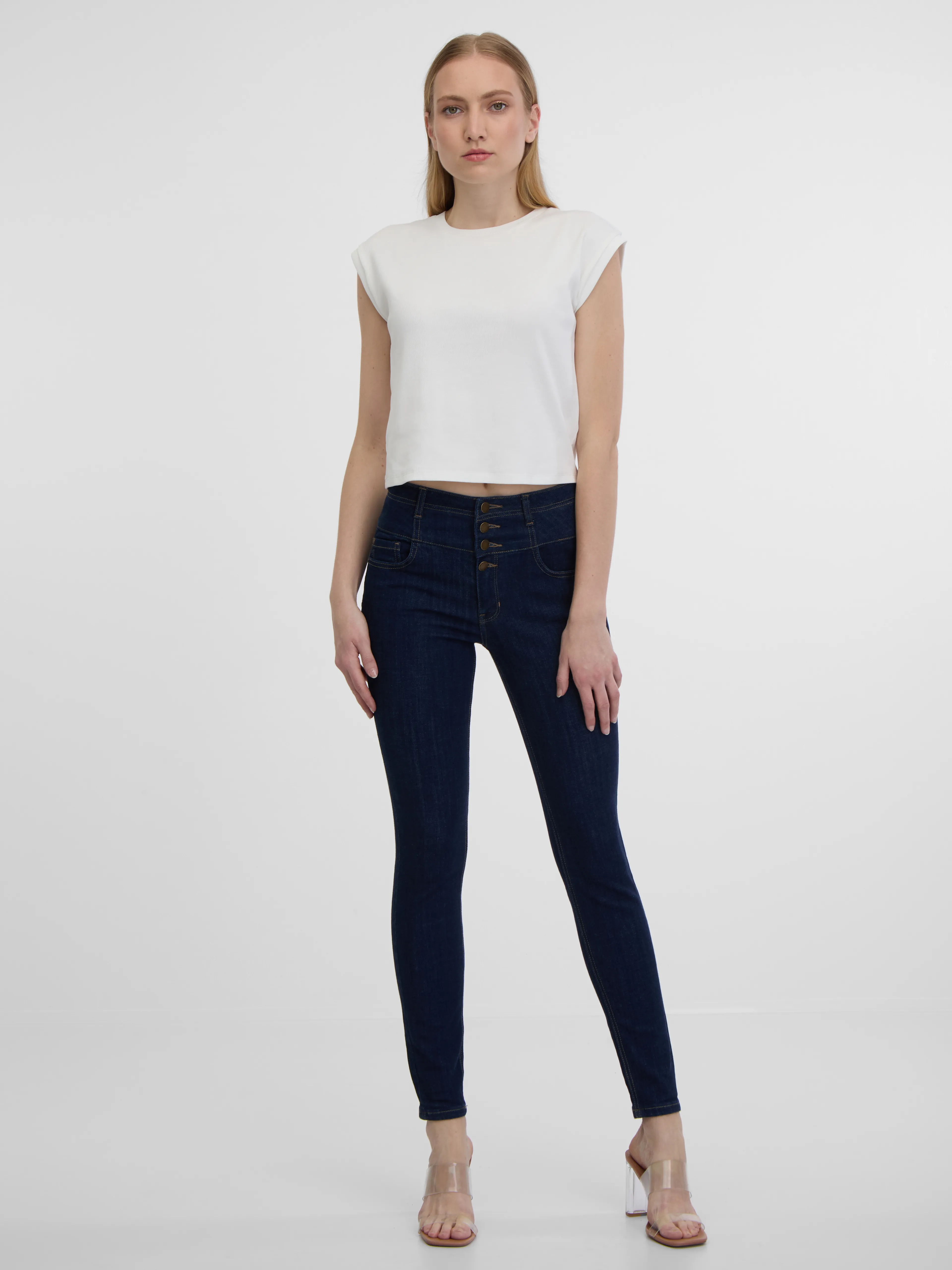 Dunkelblaue Damen Skinny Fit Jeans ORSAY