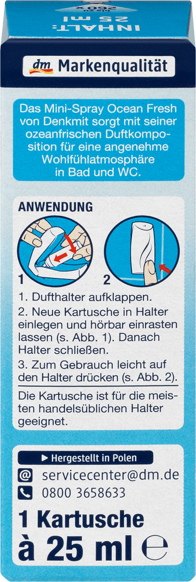 Lufterfrischer Mini-Spray Ocean Fresh Nachfüllpack, 25 ml