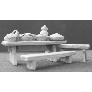 Feasting Table, Benches and Tableware