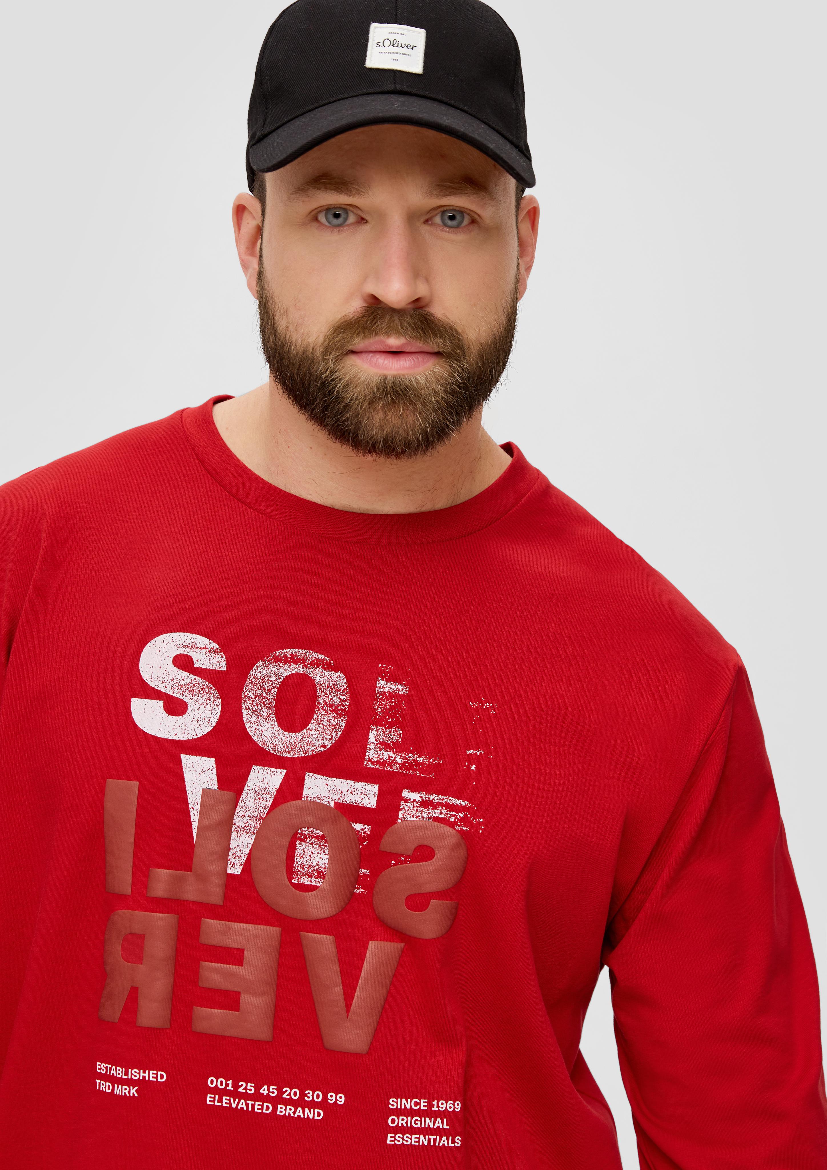 Longsleeve mit gummiertem Label-Print  2143244-31D1