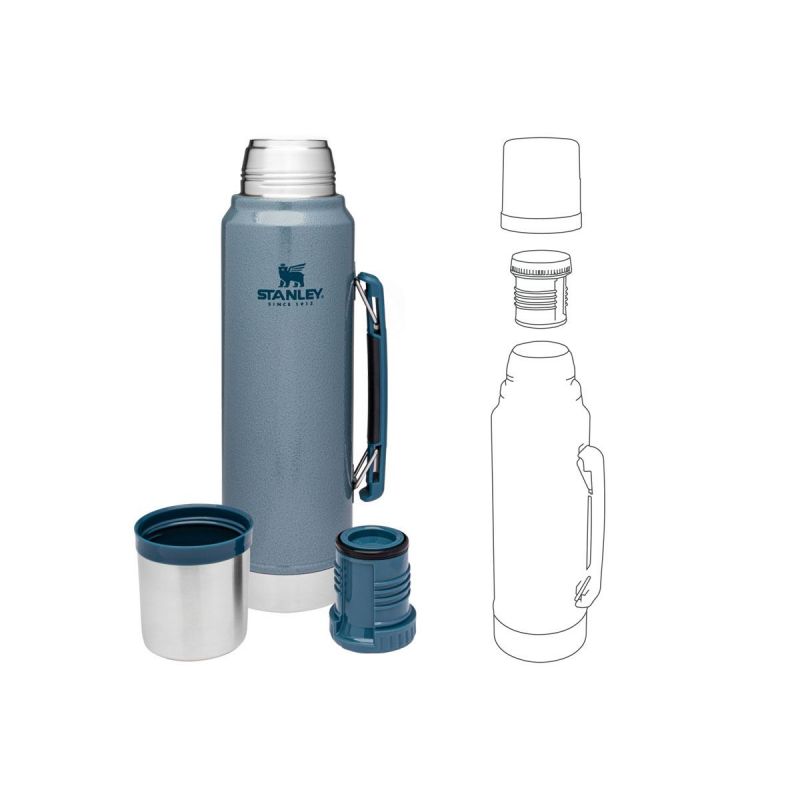 Stanley Thermoflasche, Classic Legendary Bottle 1.1qt \/ 1l Hammertone Ice