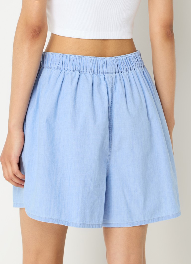 Pantaloncini in chambray a vita alta e vestibilità ampia di Calvin Klein