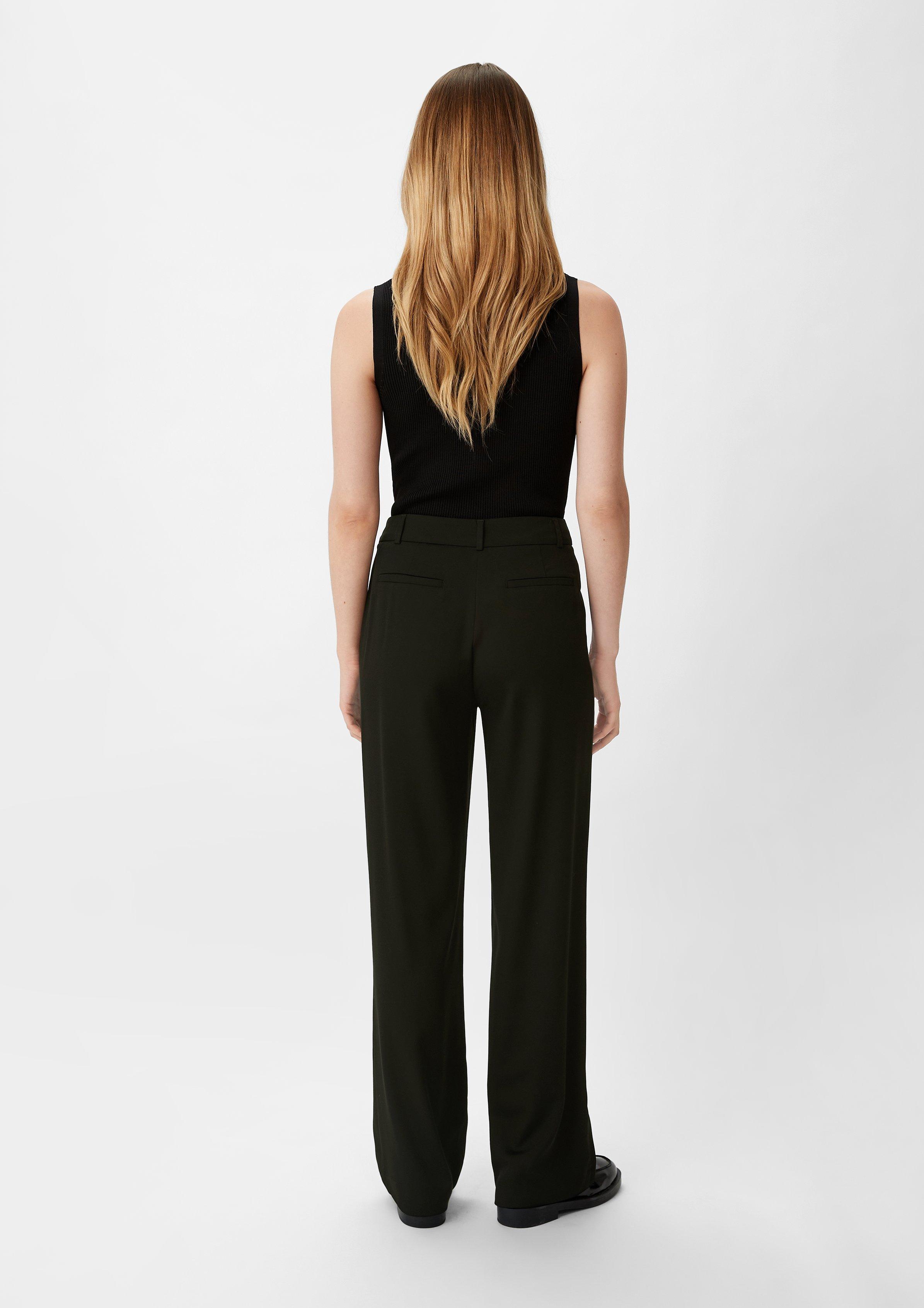 Regular: Stoffhose aus Twill - schwarz