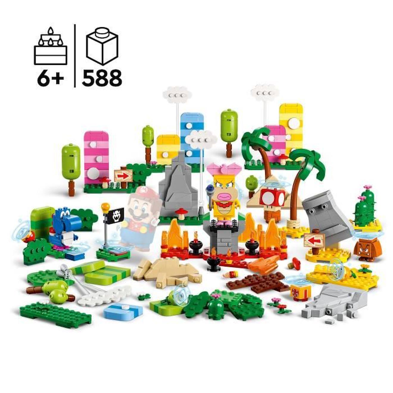 LEGO® Super Mario 71418 Set La boîte à Outils Créative, Jouet Enfants 6 Ans, avec Figurines blanc