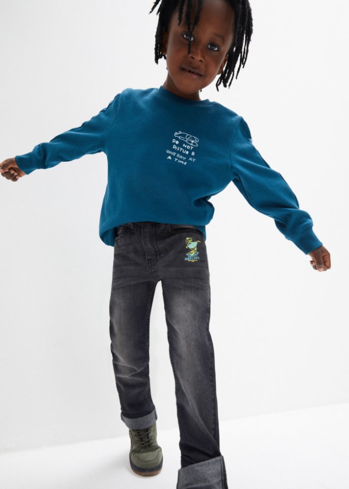 Jungen Jeans mit Graffiti Print, Slim Fit
