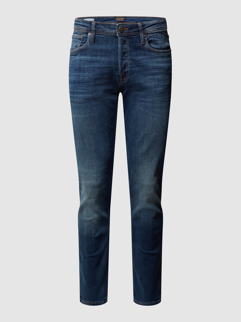 Stone Washed Slim Fit Jeans in jeans