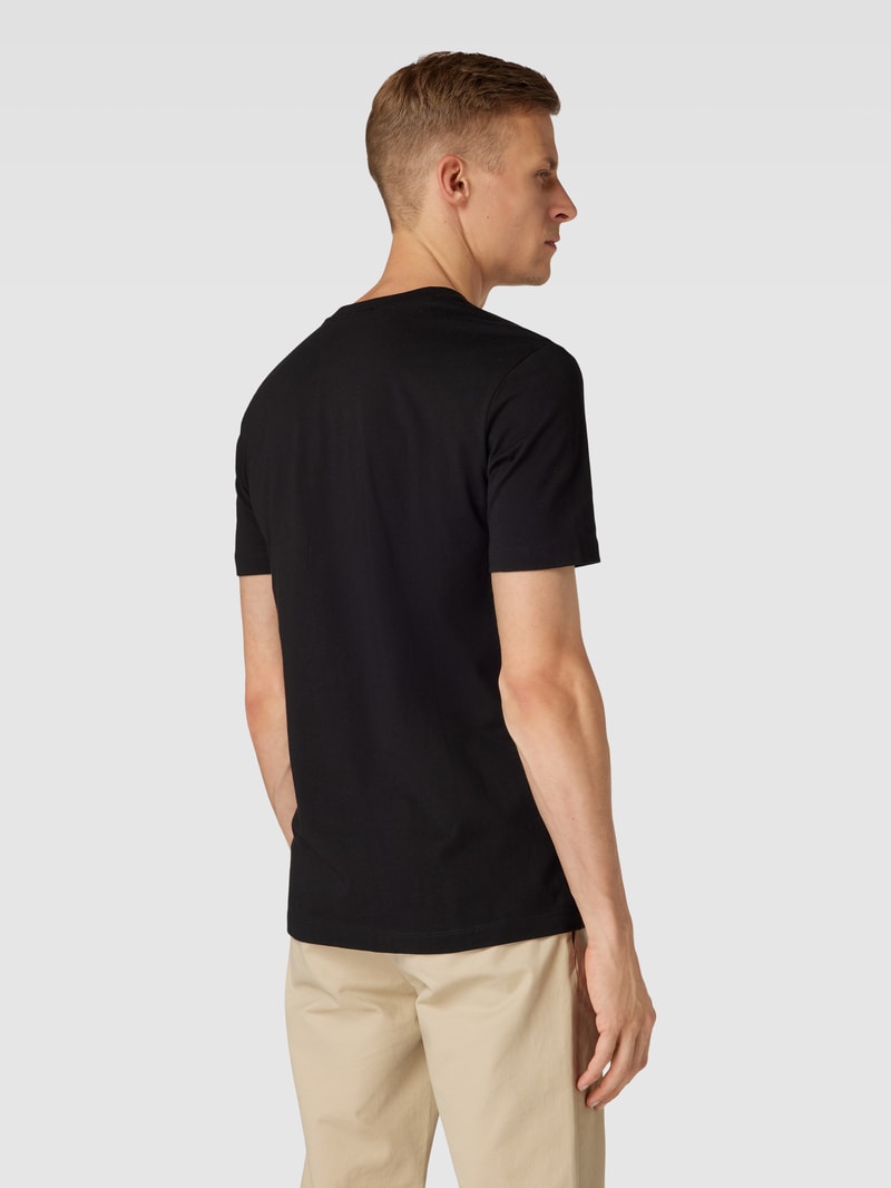 T-Shirt mit Label-Stitching Modell 'Tessler' in schwarz