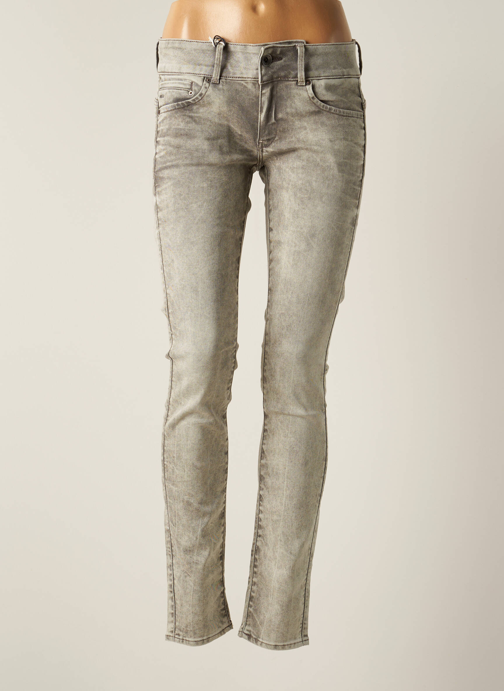 Raw 7 Jeans Coupe Slim Femme couleur gris