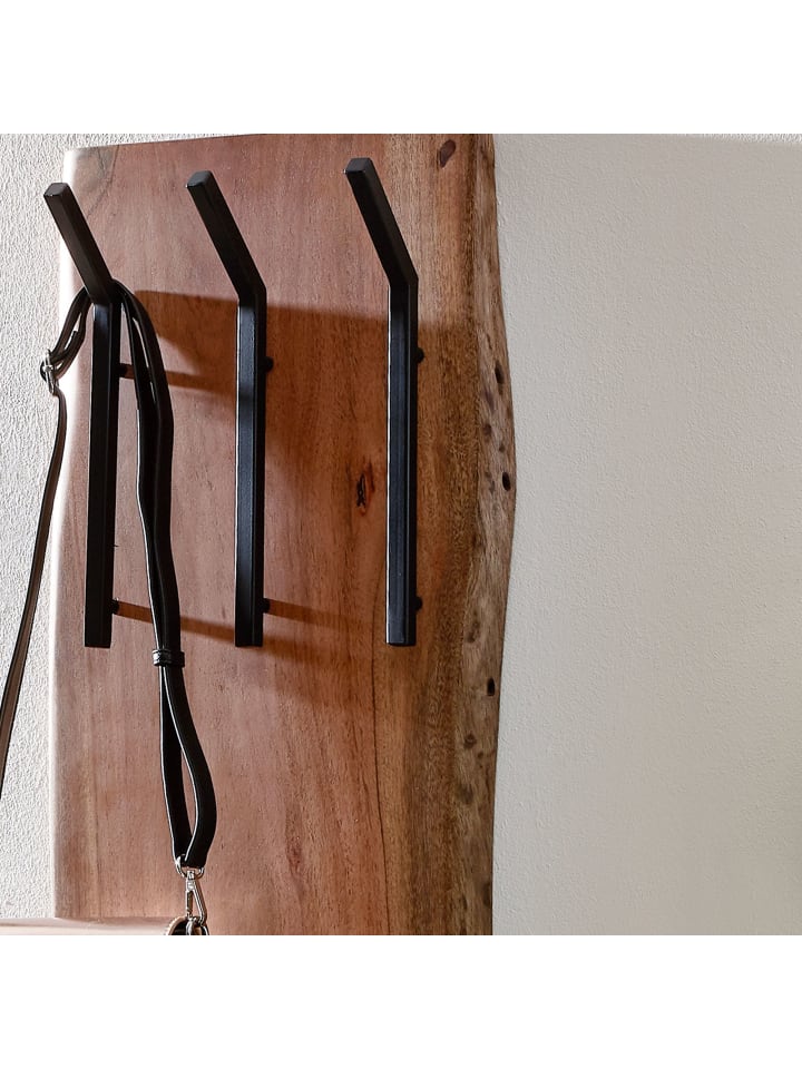 KADIMA DESIGN Wandgarderobe Akazie & Metall, Natürliche Baumkante, 35.5x100x11 cm günstig kaufen onesize