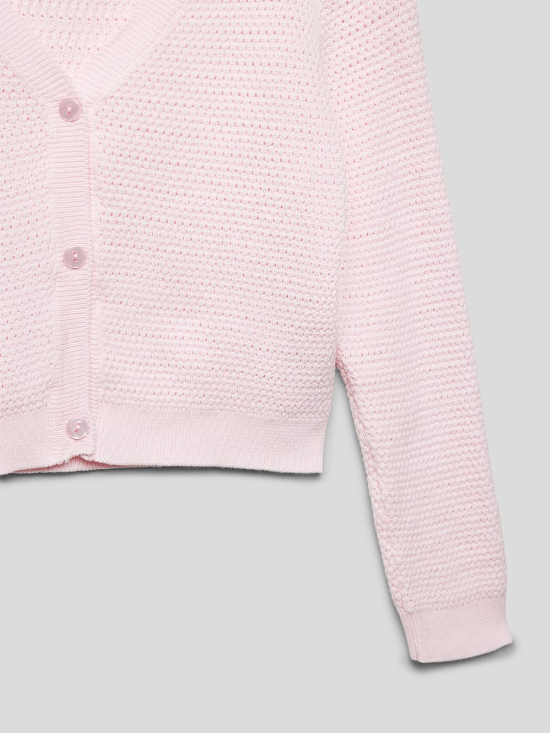 Cropped Strickjacke mit Knopfleiste in rosé