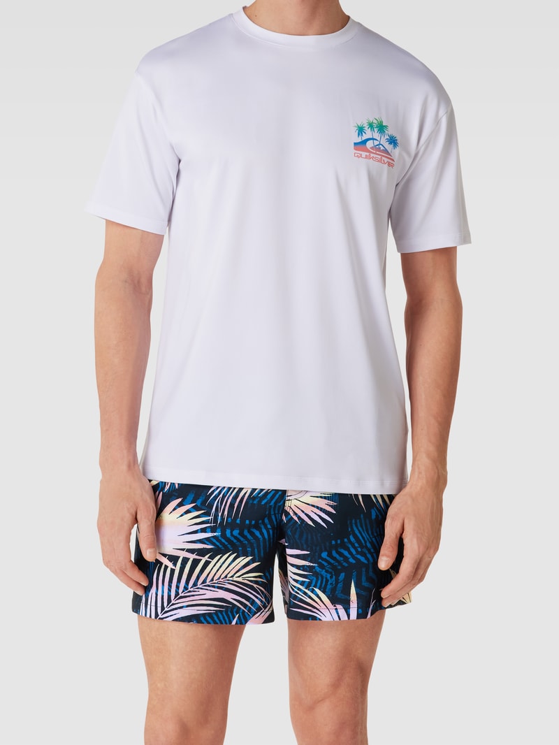 Badehose mit Allover-Muster in schwarz