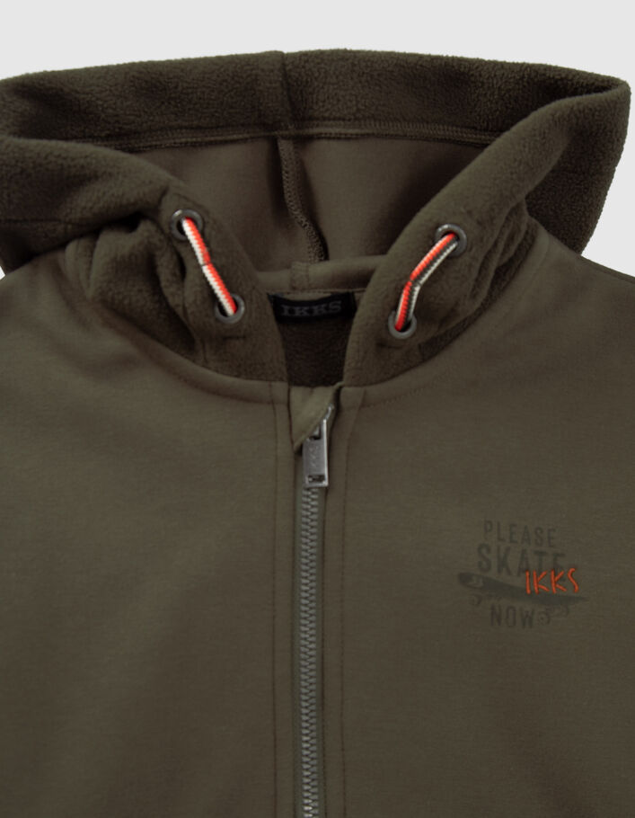 Cardigan kaki contrecollé polaire garçon