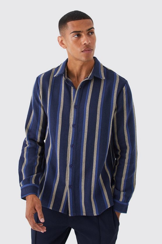 Gestreiftes Jacquard-Overshirt