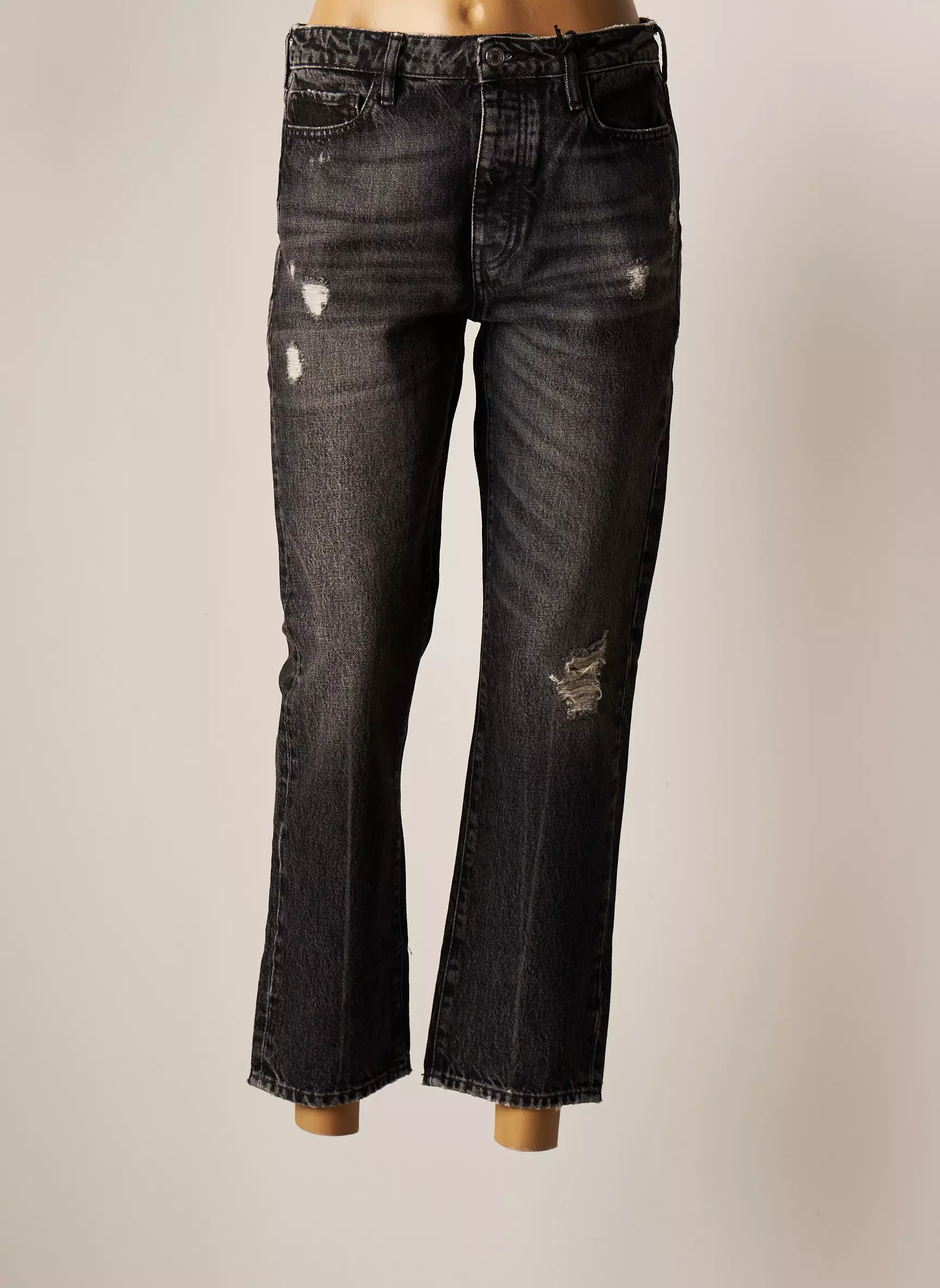 Guess Jeans Coupe Droite Femme couleur gris