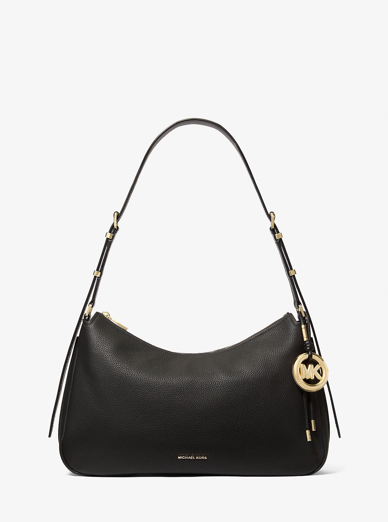 Nolita Medium Pebbled Leather Skulderveske - SVART