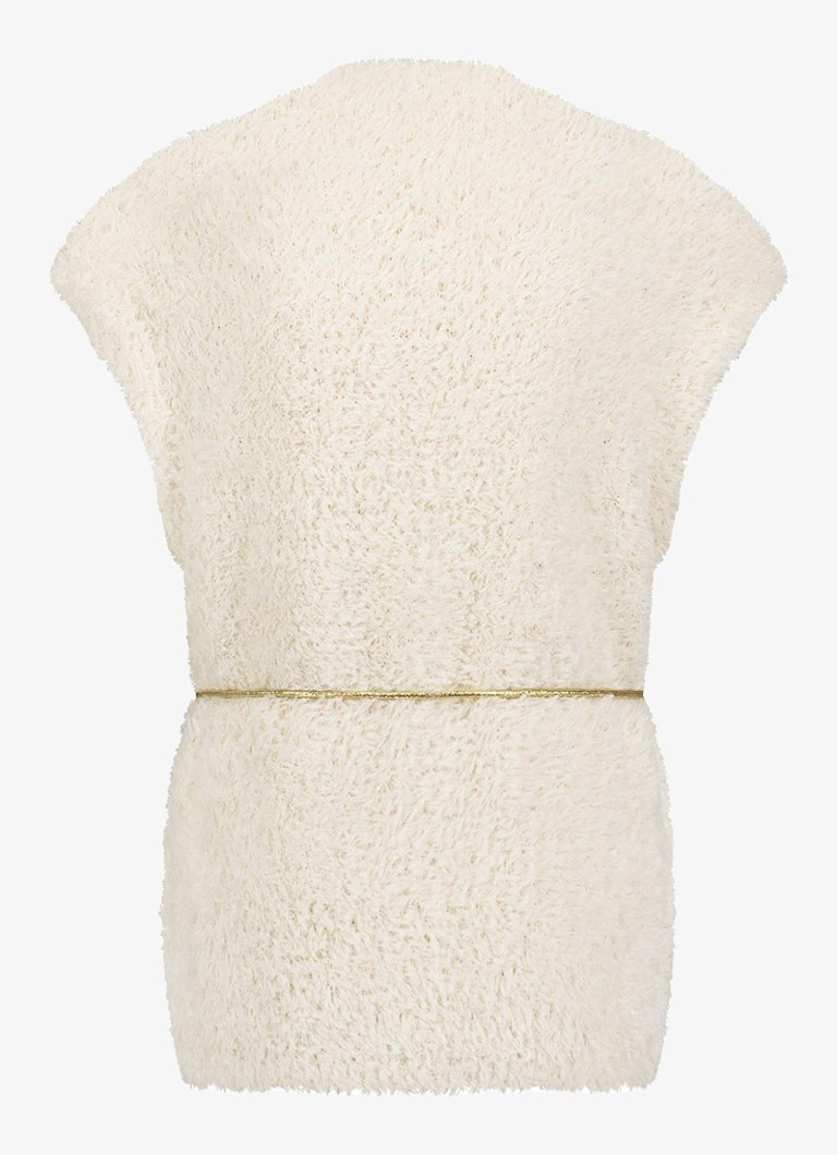 Studio Anneloes Marly Faux Fur Γιλέκο με Ζώνη Γραβάτα
