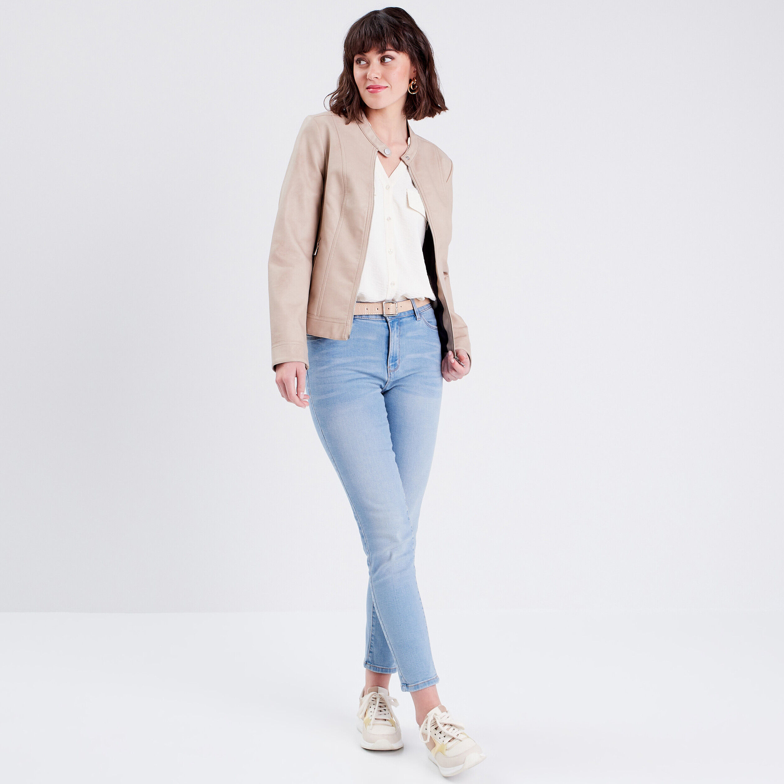 Chemise manches 3/4 ivoire femme | Cache Cache