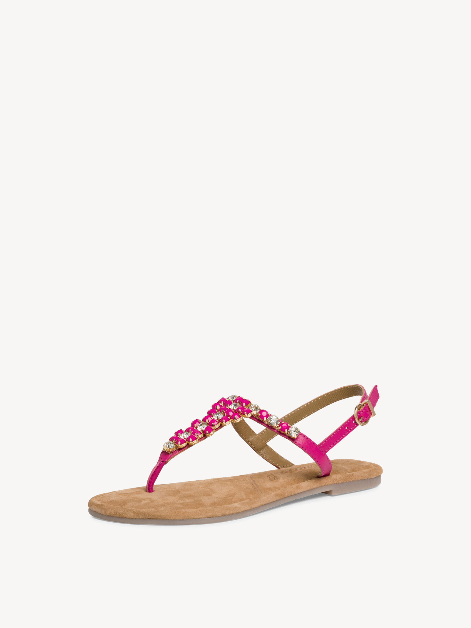 Sandale en cuir - rose fuchsia