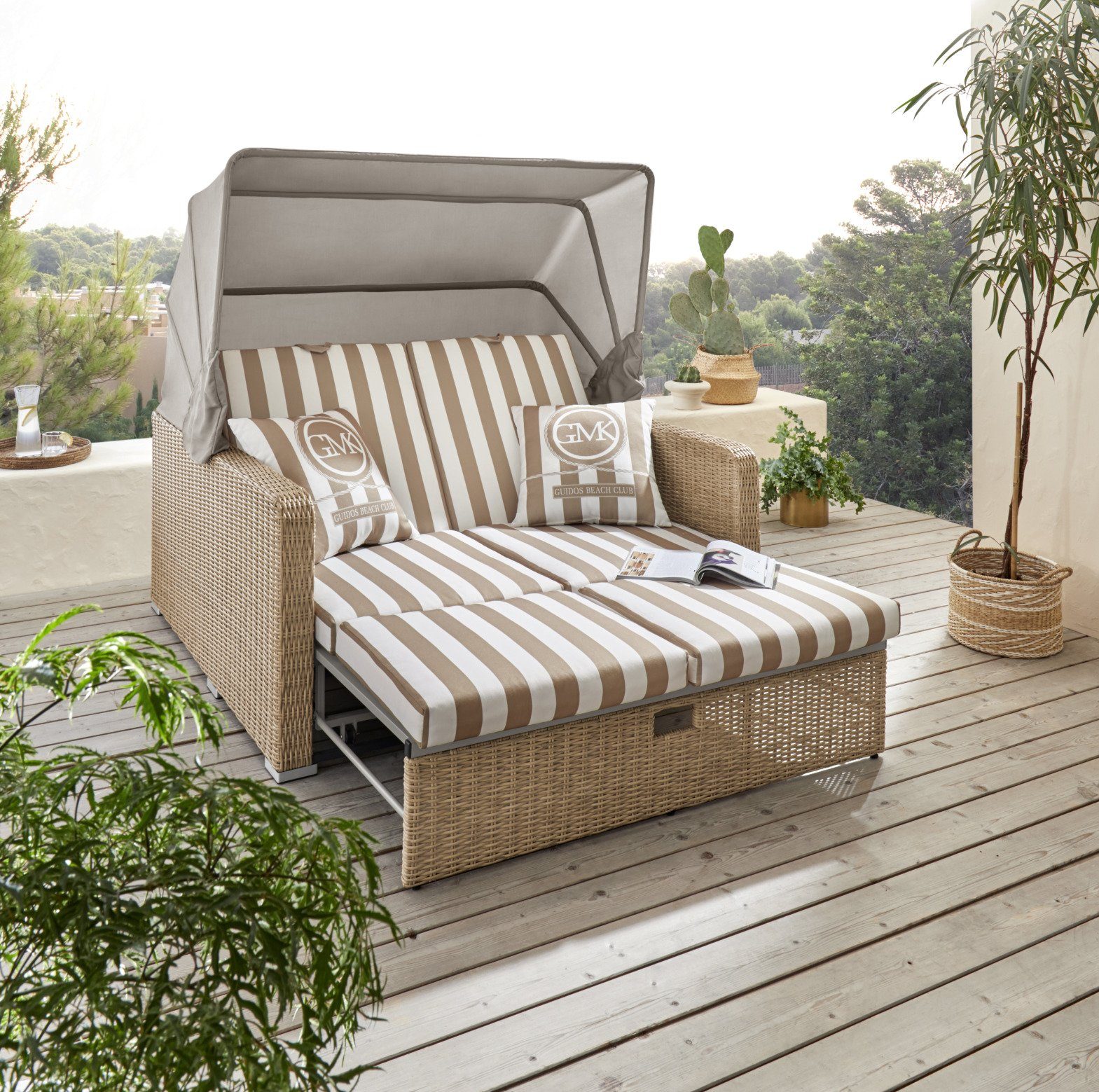 Guido Maria Kretschmer Home&Living Loungesofa Norderney, 8 Teile, BxLxH: 146x140x78 cm, Strandkorb